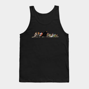 Garden Birds Cuddle on a Branch Bullfinch Wren Birdlover Tank Top